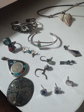 Mixed Sterling and Turquoise Jewelry Lot - Silver & Turquoise Accents